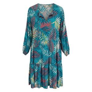 Ruby Rd. Womens Size MEDIUM Blue Floral 3/4 Sleeve Knee Length Shift Dress Coast